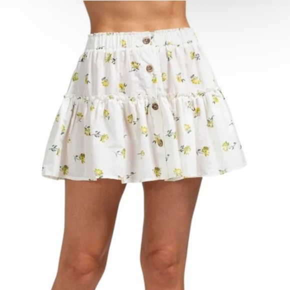 Eberjey Nostalgia Garden Nellie Floral Print Mini Skirt Size Large New - Picture 3 of 10